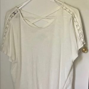 White Detailed Sleeve Top